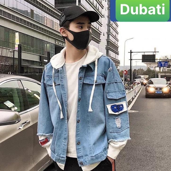 ÁO KHOÁC JEAN UNISEX CHẤT BÒ NAM NỮ PHỐI NON VẢI NỈ PHON CÁCH HÀN QUỐC- DUBATI FASHION