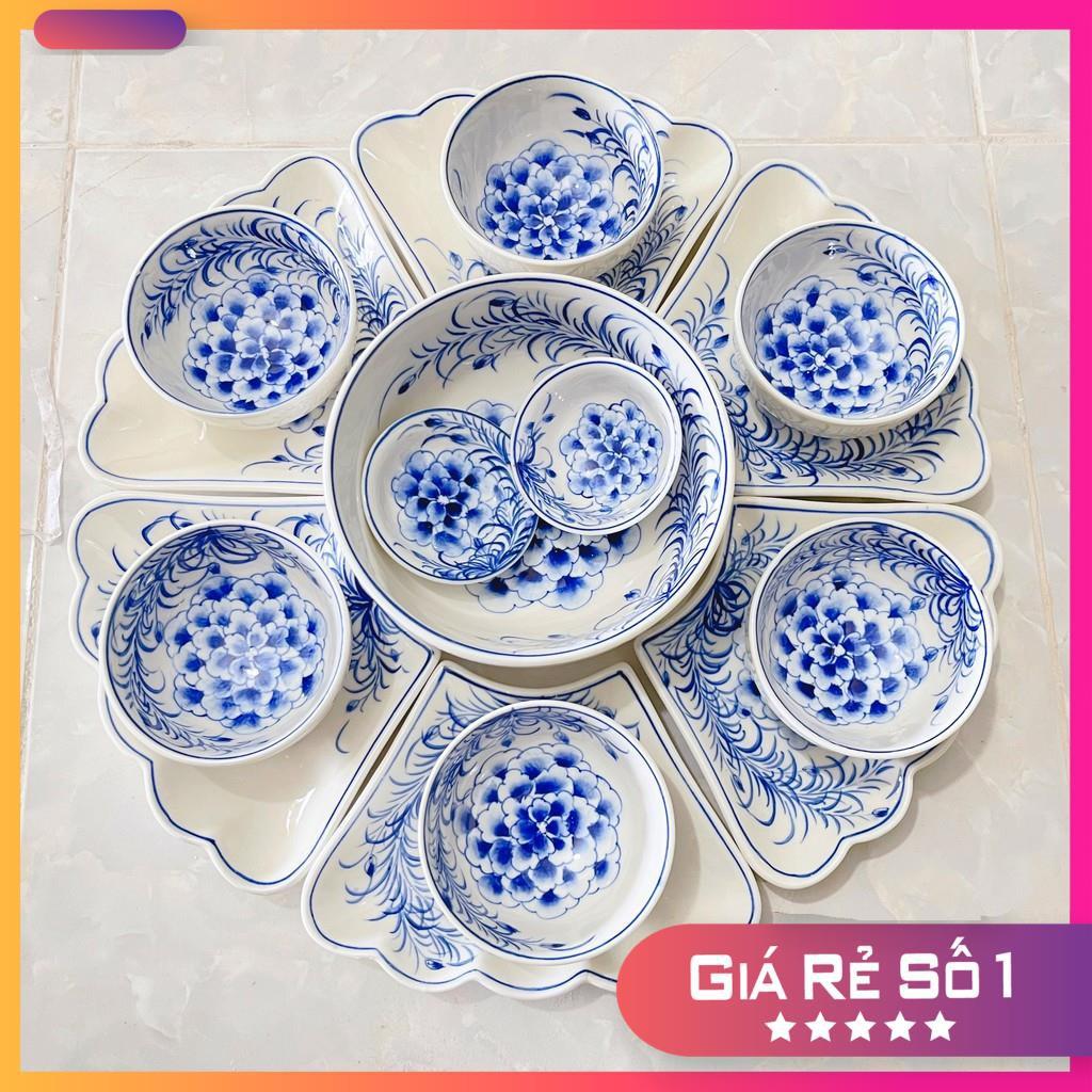 Bộ bát đĩa, bộ đồ ăn mặt trời hoa cúc dây gốm sứ