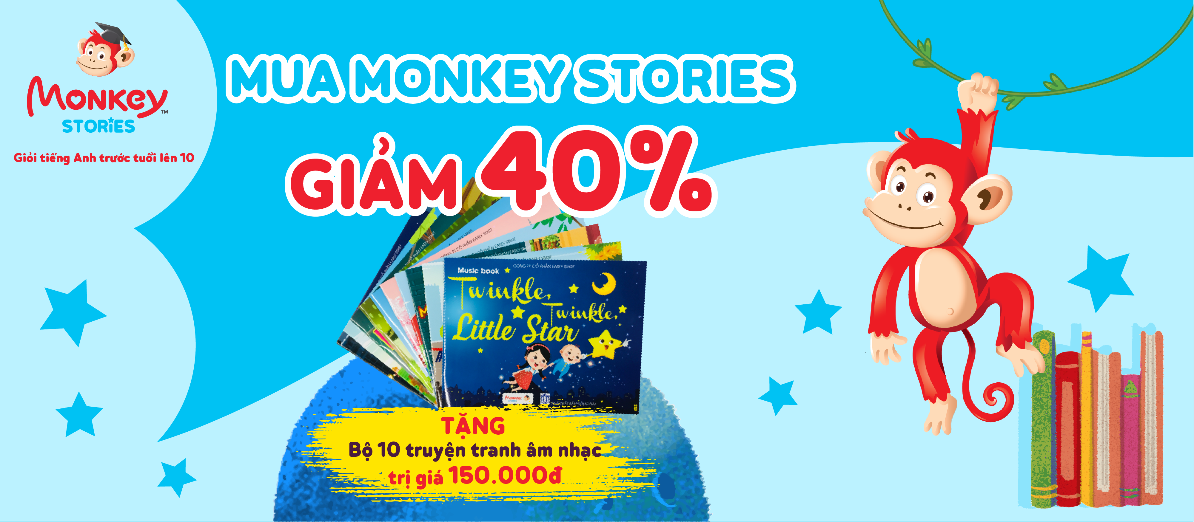 Monkey Stories 1 năm - Phần mềm tương tác Phát triển toàn diện 4 kỹ năng tiếng Anh cho bé - Hàng chính hãng