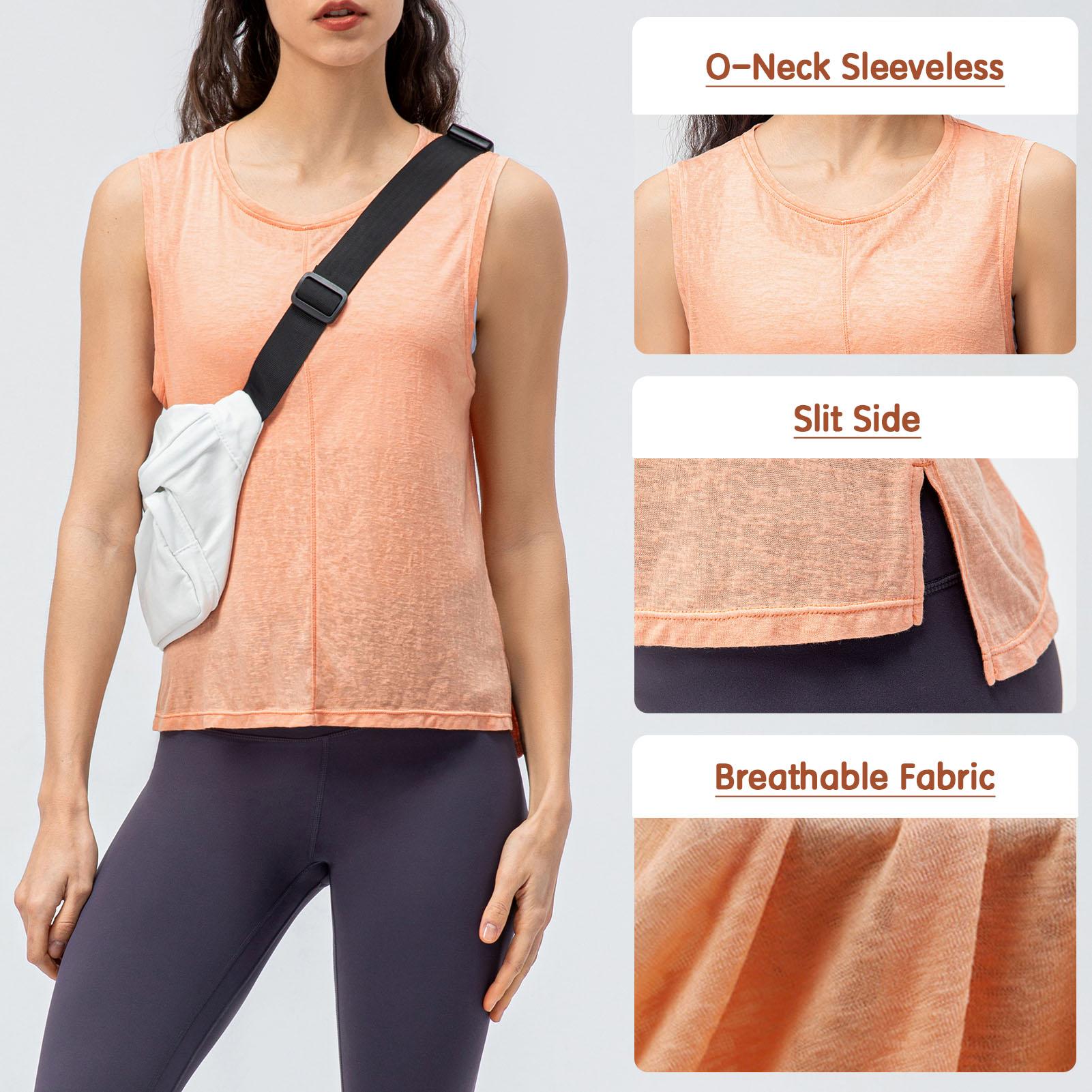 Áo tank top thể thao không tay mỏng nhẹ cho nữ tập yoga, pilates