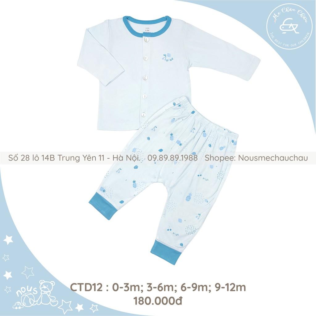 Bộ Dài Tay Cài Thẳng Chất Mỏng Vừa Cho Bé Từ 0-3M Đến 9-12M