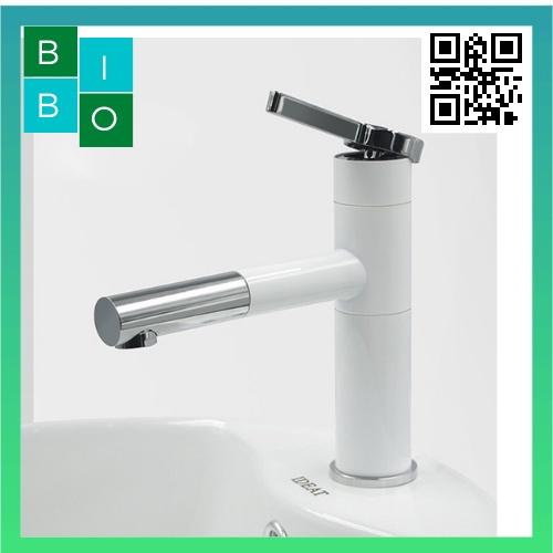 Vòi Lavabo NÓNG LẠNH TĨNH ĐIỆN TRẮNG ĐEN