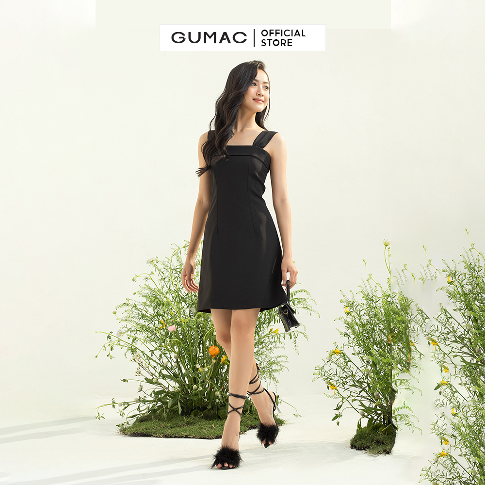 Đầm nữ GUMAC DC03003 form A hai dây cúp ngực