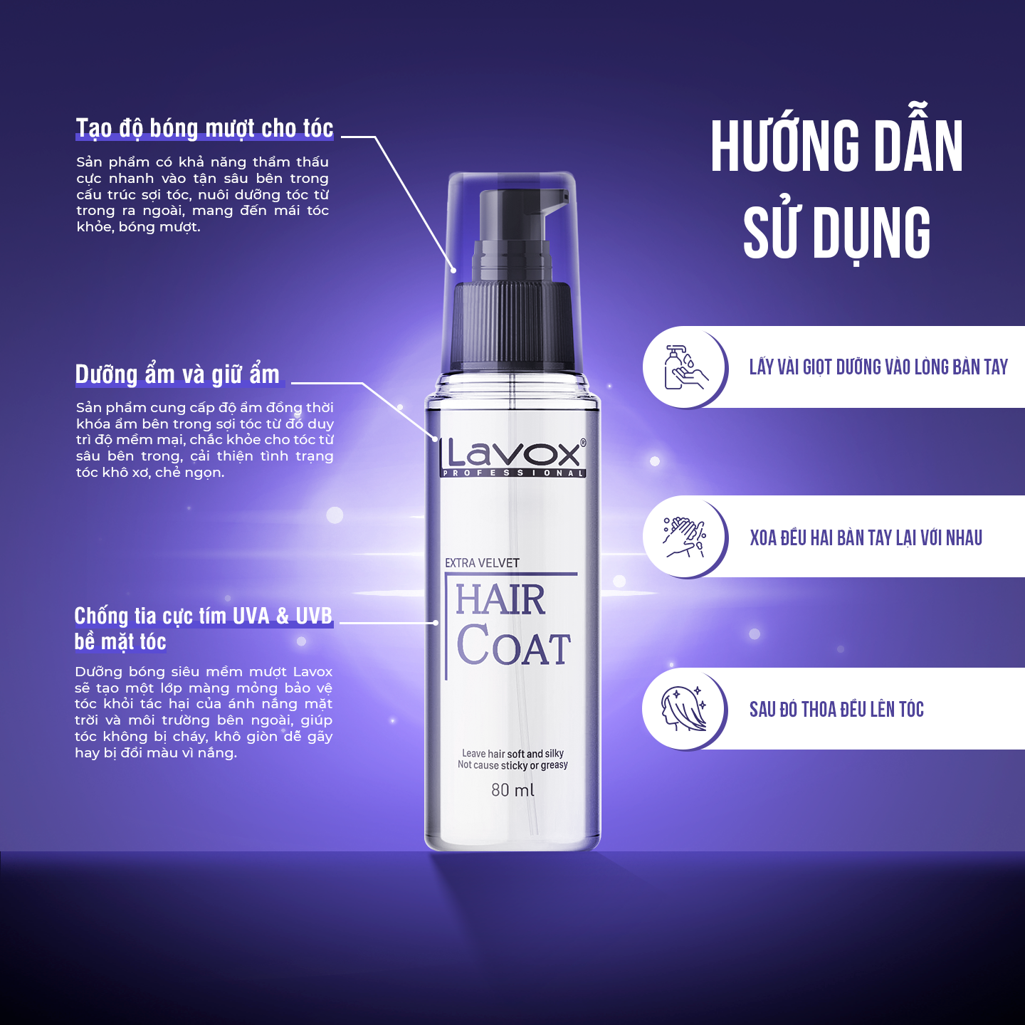 Dưỡng Bóng Tóc Siêu Mềm Mượt Lavox