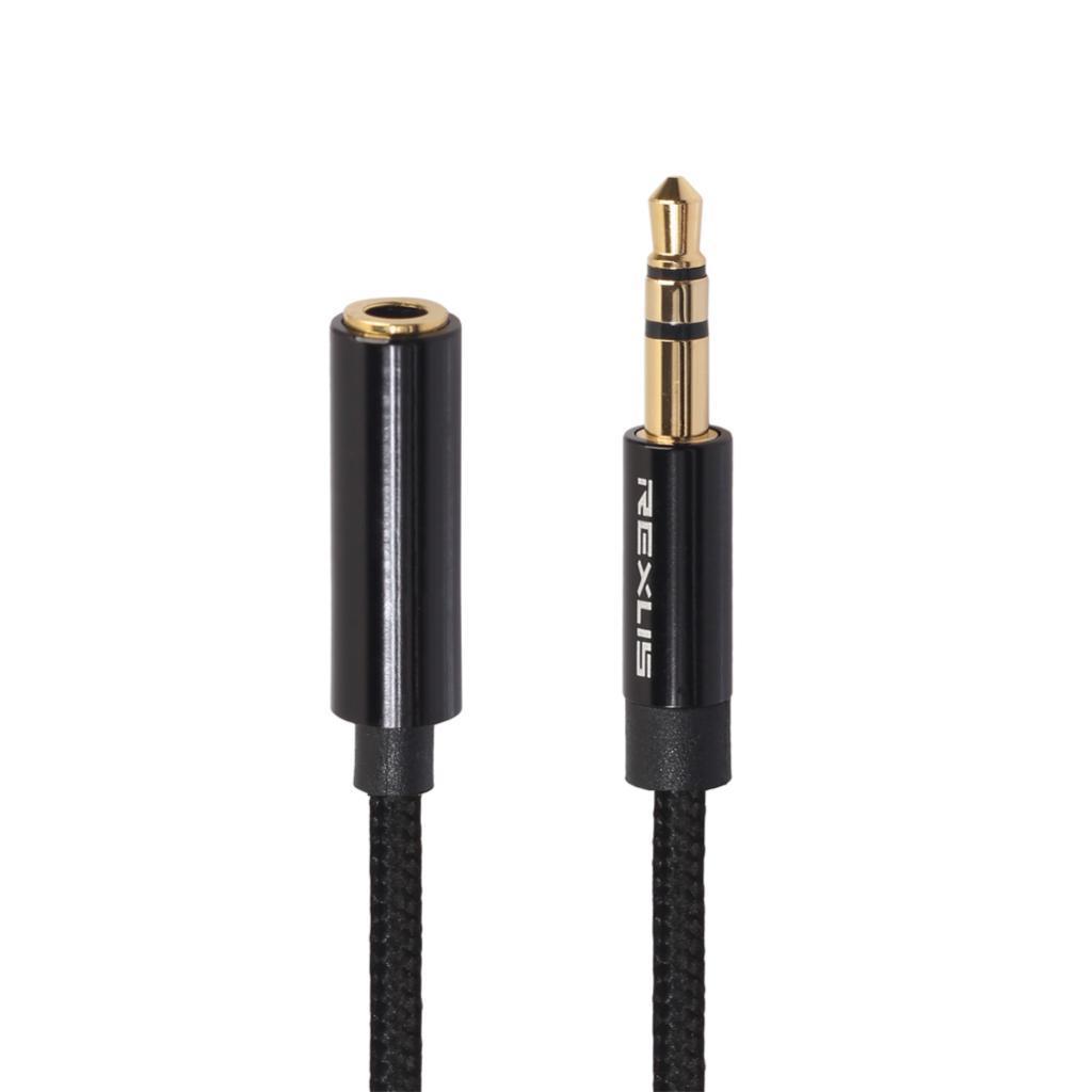 2xHeadphone Extension Cable 3.5mm Jack Male to Female Aux Cable Black 1 m