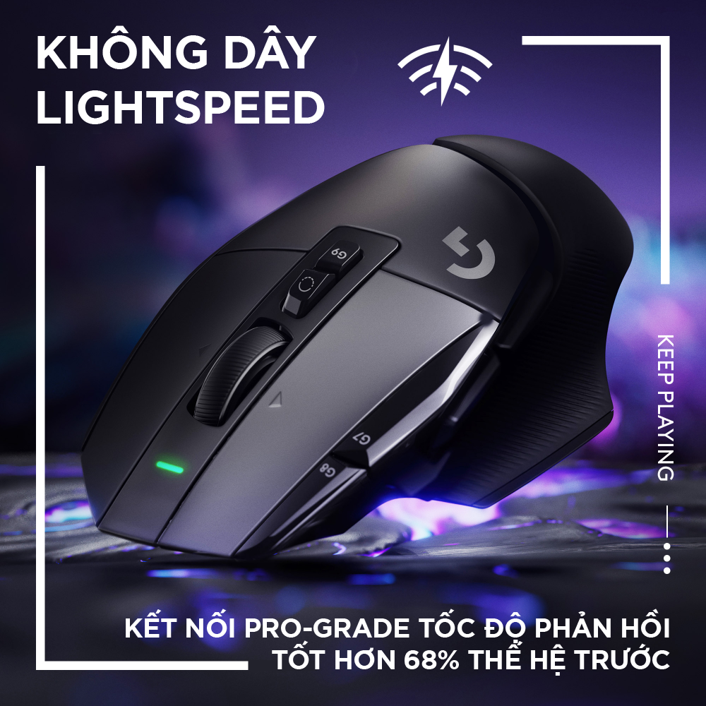 Chuột game không dây Logitech G502 X LIGHTSPEED – Switch LIGHTFORCE Hybrid, Cảm biến Hero 25K, 13 Nút lập trình, tương thích Windows/Mac OS - Hàng chính hãng