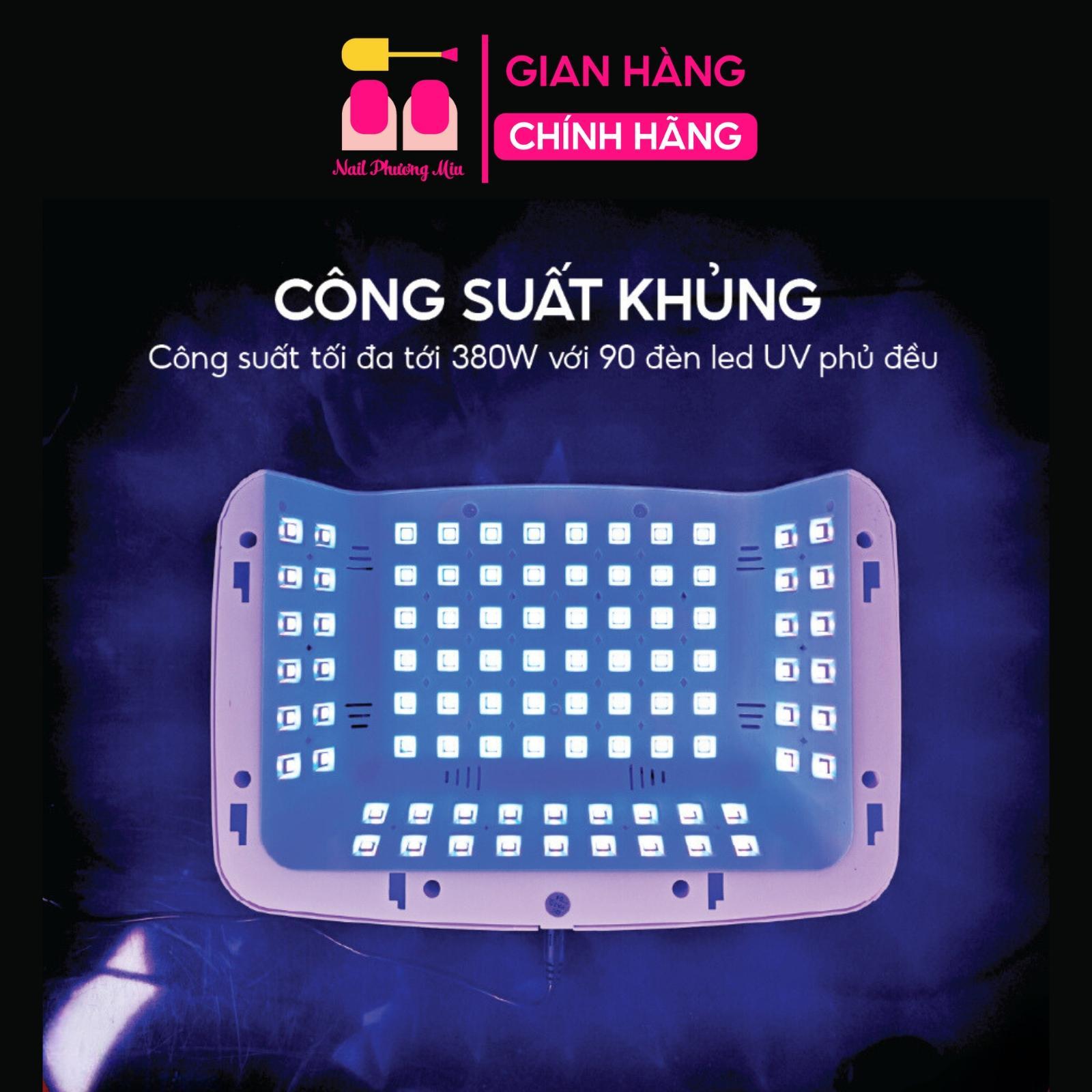Máy Hơ Gel Sun Mate-60 T10 Cao Cấp 380W, 90 Bóng Đèn Led Uv Làm Nail, Khoang Rộng Hơ 2 Tay, Đệm Kê Tay Êm Ái Tiết Kiệm Thời Gian
