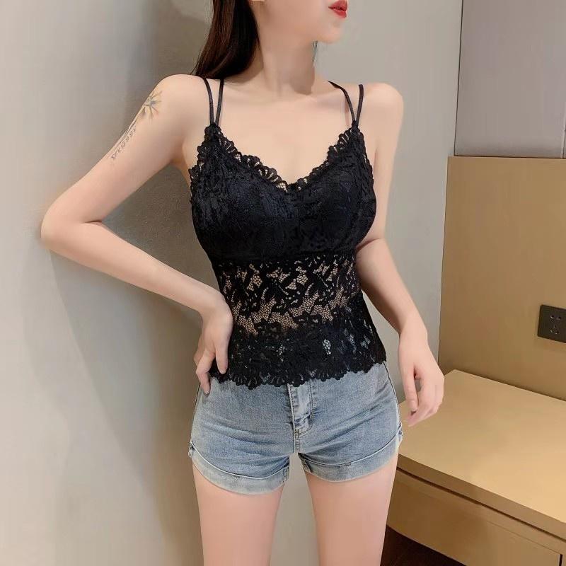 Áo Lót Ren Hai Dây Có Mút Đệm Ngực Lưng Sau Bướm Xinh Gợi Cảm Áo Ren Nữ
