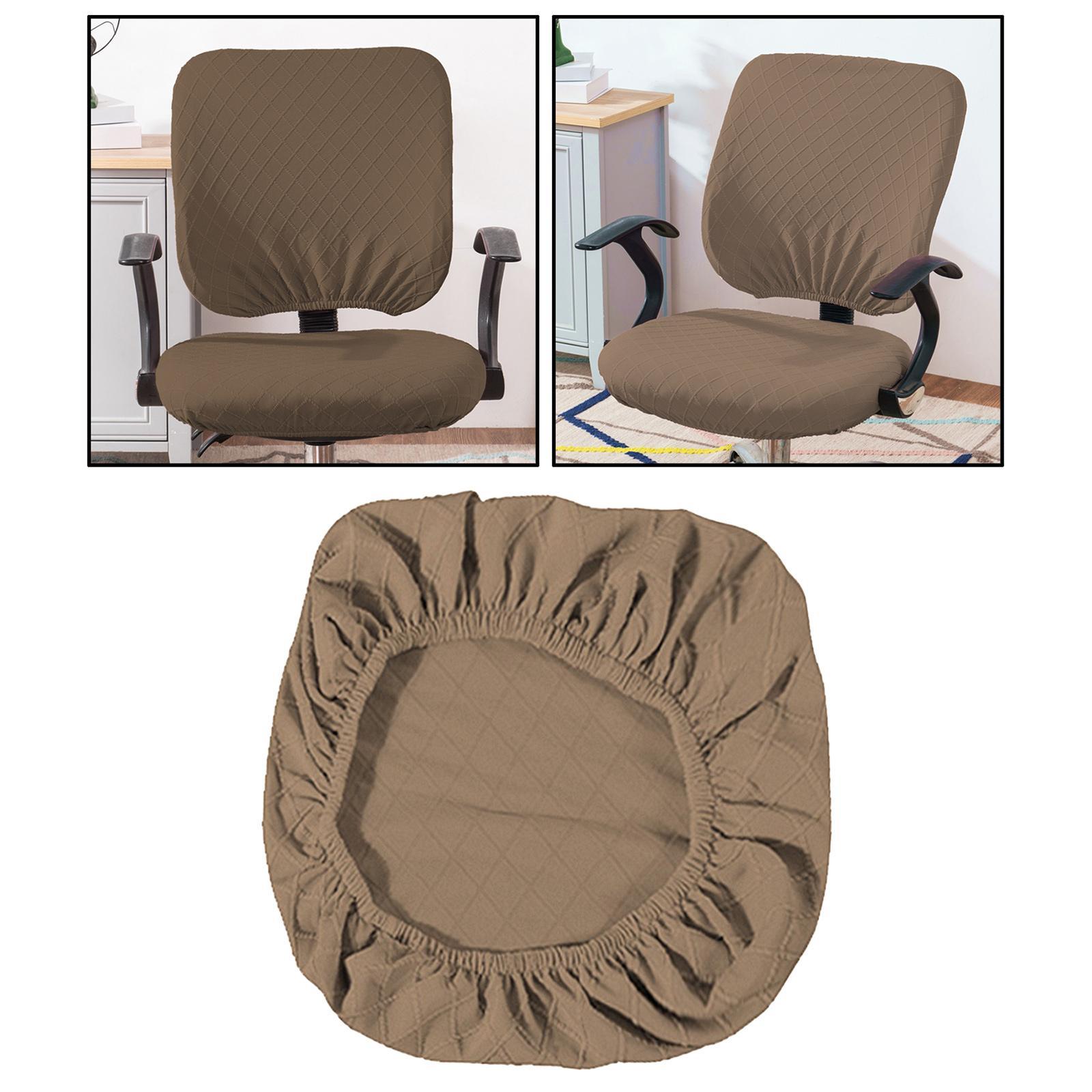 2Pcs Stretch Chair Covers Solid Office Salon Resturant Seat Cover
