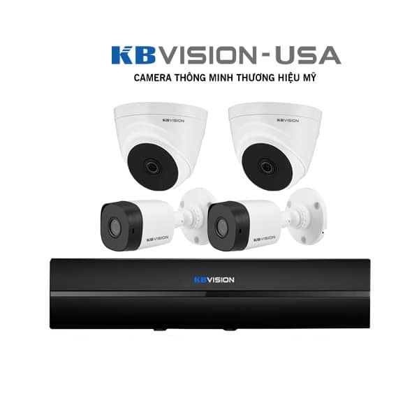 Trọn bộ 4 camera KBVISION Full HD 1080p- Hàng chính hãng