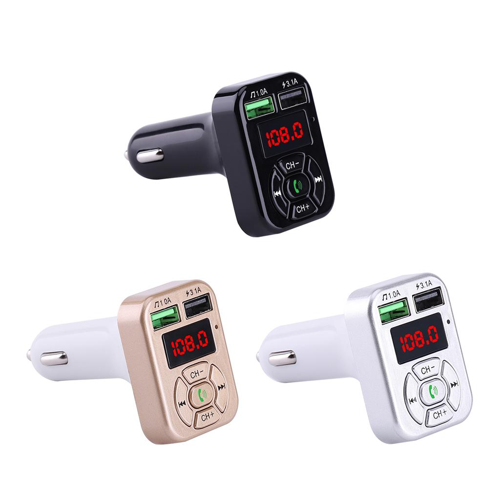 Bluetooth Car Charger 3.1A Fast Charge Card FM Car Bluetooth MP3 Transmitter