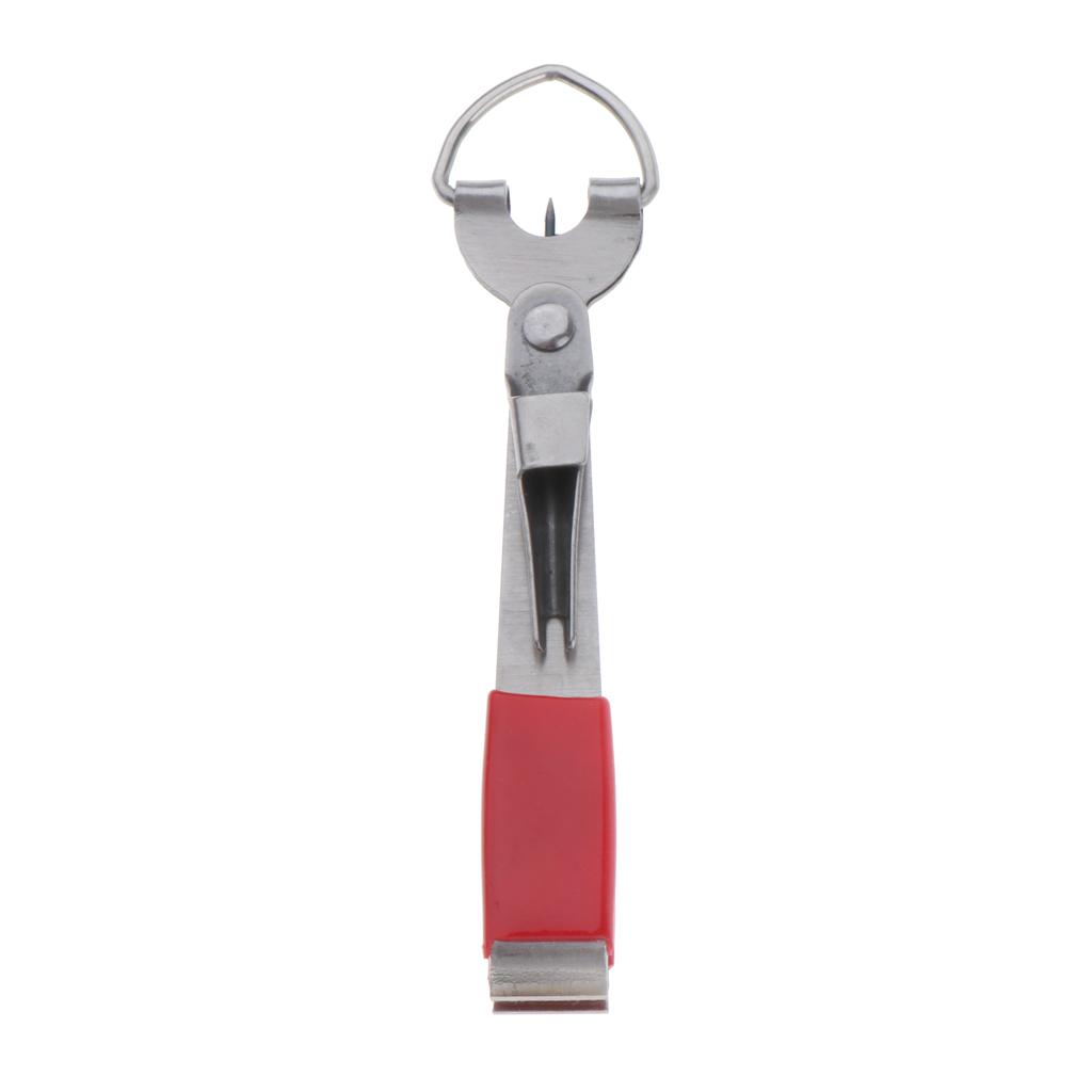 2pcs Stainless Steel 4 In 1 Quick Knot Tying Tool Fishing Clippers Red
