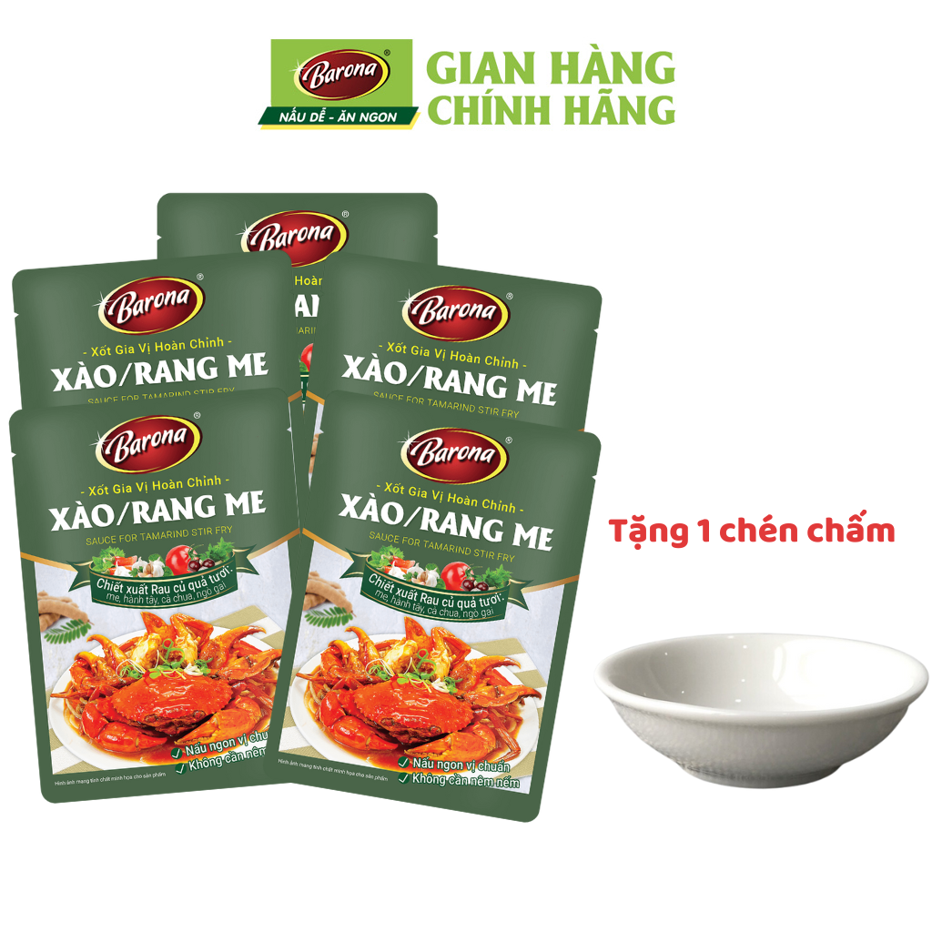 Combo 5 Gói Gia Vị Xào/ Rang me Barona 80g tươi ngon chuẩn vị không cần nêm nếm