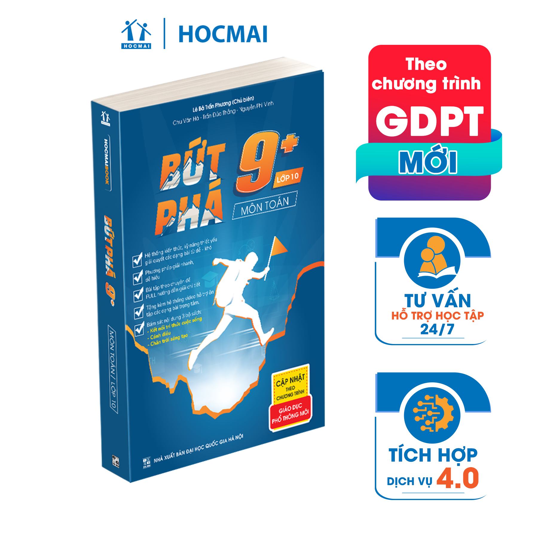 Combo 4 sách Bứt phá 9+ lớp 10 môn Toán, Hóa học, Vật lí, Tiếng Anh (theo chương trình GDPT mới)