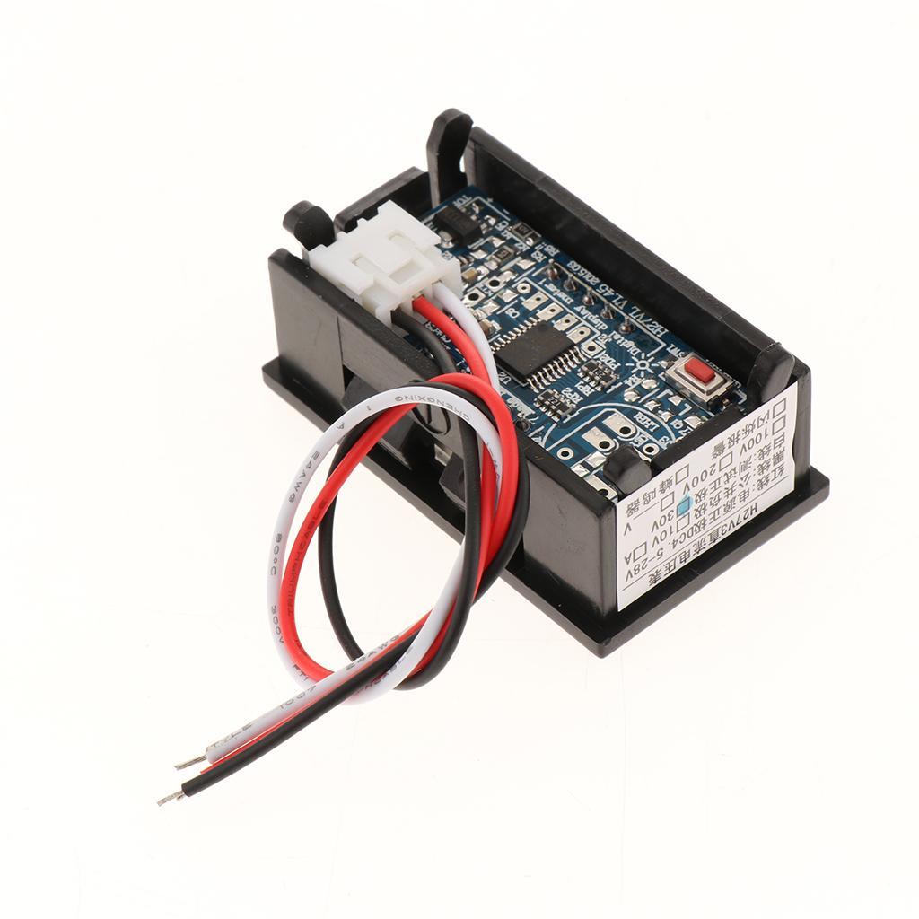 DC 0-30V 3-wire Voltage Meter LED Digital Voltmeter W/ Reverse Protection