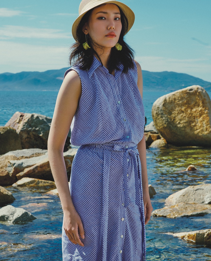 Váy Midi Ôm Linen Tuyền SKI050 thời trang thiết kế Hity