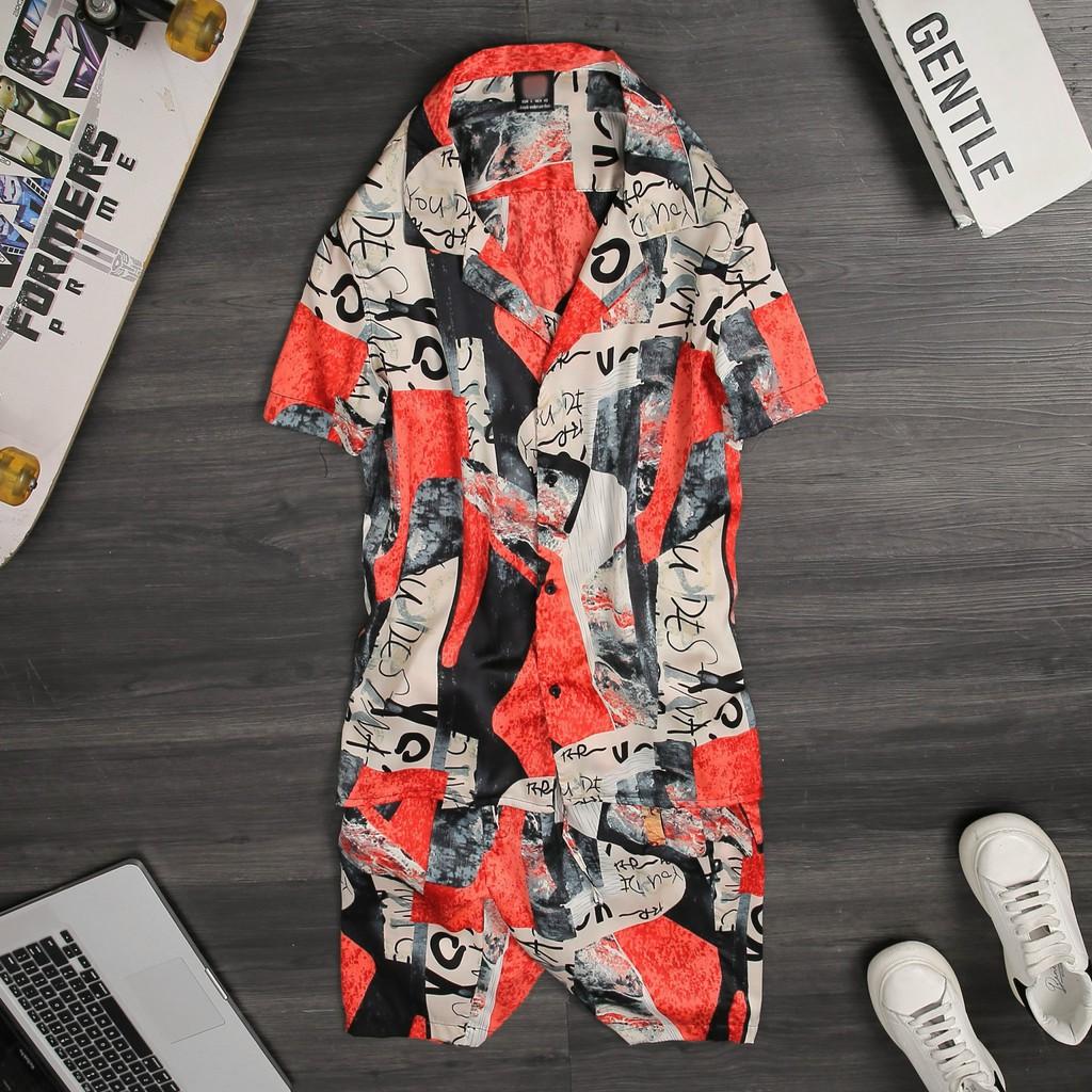 Set đồ đi biển nam - Nữ vải satin thoáng mát