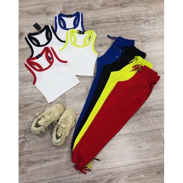 Set thể thao 3 lỗ croptop viền