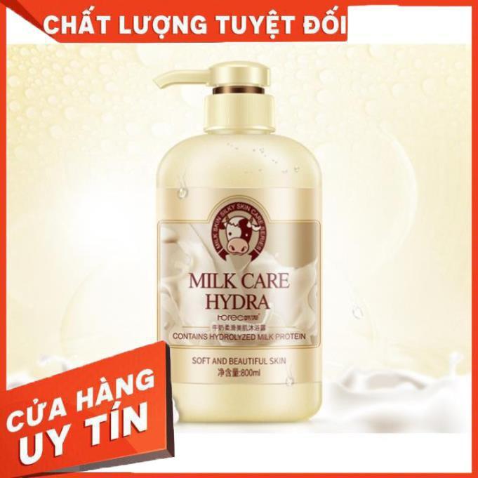 Sữa Tắm Trắng Da, Sữa Tắm Con Bò Nội Địa Trung MILK CARE HYDRA 800ml