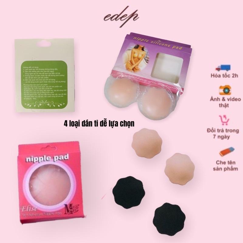 Hộp gồm 2 Miếng dán ngực silicon hình hoa mai , dán ti đi biển