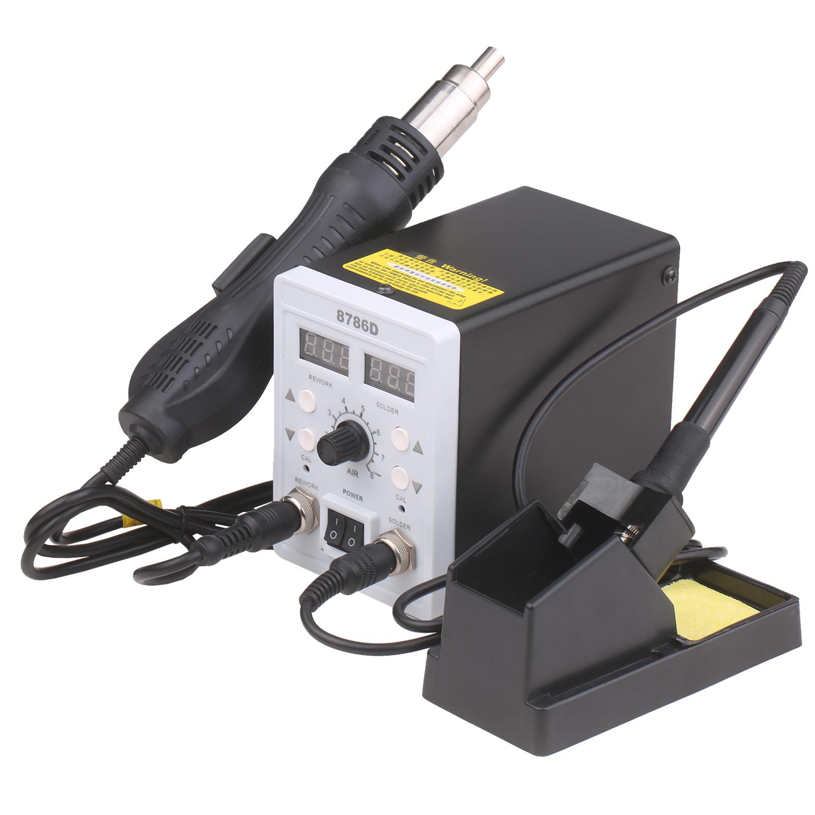 2 in 1 Dual Display Digital Soldering Station Hot Air Machine Soldering Iron Multifunctional Constant Temperature Rework