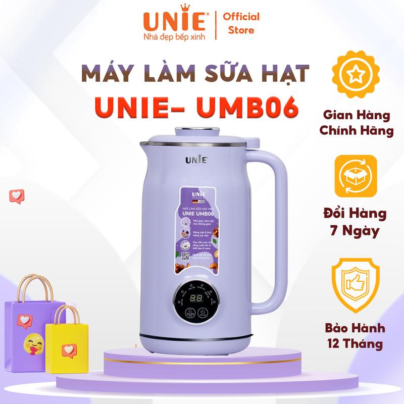 Máy làm sữa hạt đa năng UNIE UMB06 Dung tích 600ml, Nâng cấp 6 tính năng xay nấu,lòng cối dao xay chất liệu inox 304 cao cấp,thiết kế hiện đại,nhỏ gọn,hàng chính hãng.