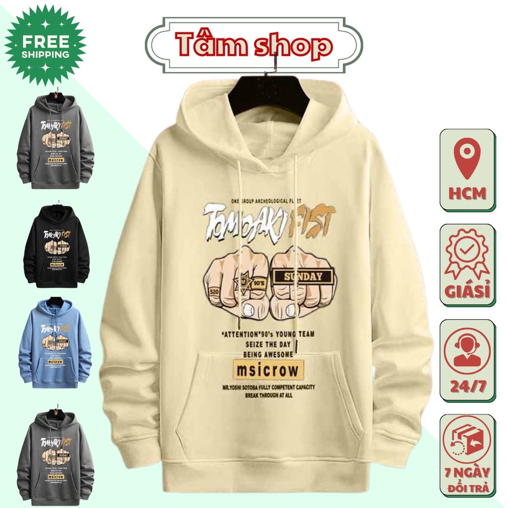 Áo Hoodie TAY ĐẤM Form Rộng Nam Nữ Unisex