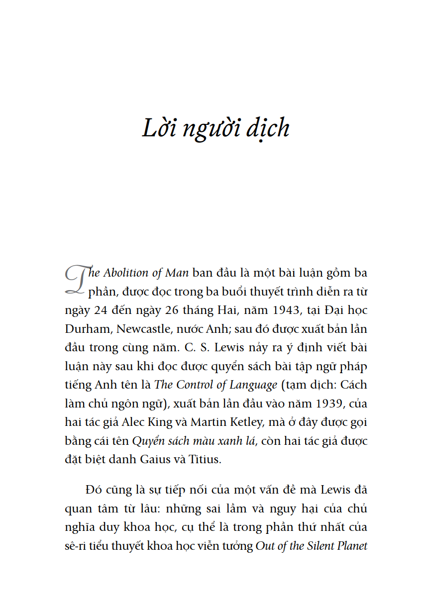 Sách - The Abolition Of Man - Triệt Tiêu Con Người