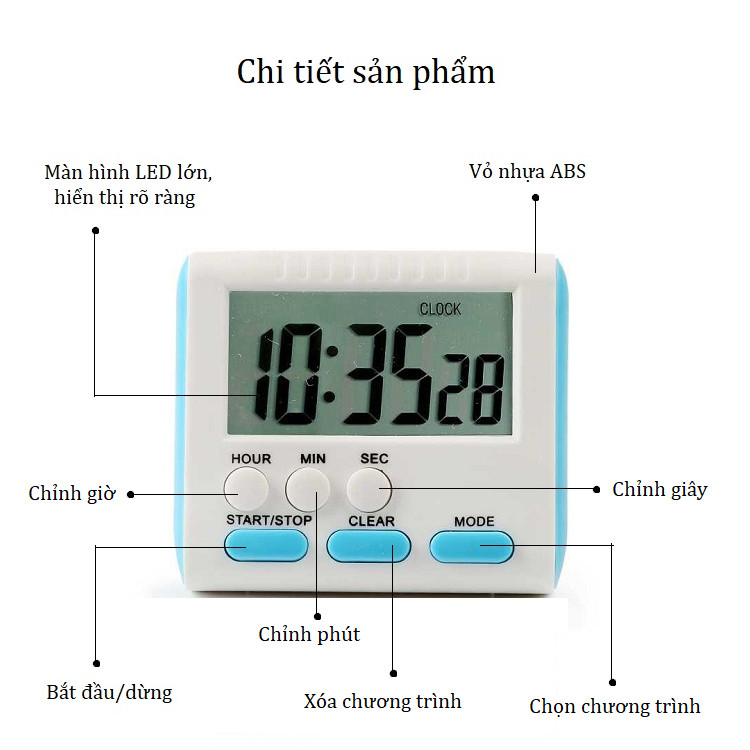 Đồng hồ hẹn giờ điện tử A01 ( Tặng kèm pin )