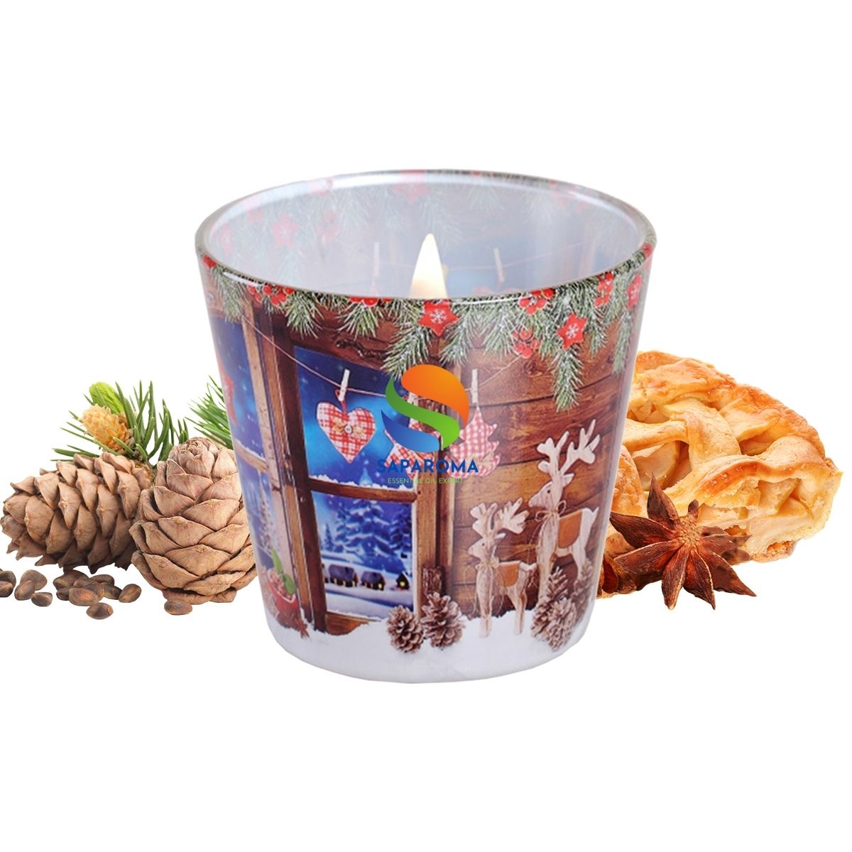 Ly nến thơm tinh dầu Bartek Charming Christmas 115g QT028491 - bánh táo nướng, nến trang trí, thơm phòng, thư giãn, hỗ trợ khử mùi (giao mẫu ngẫu nhiên)