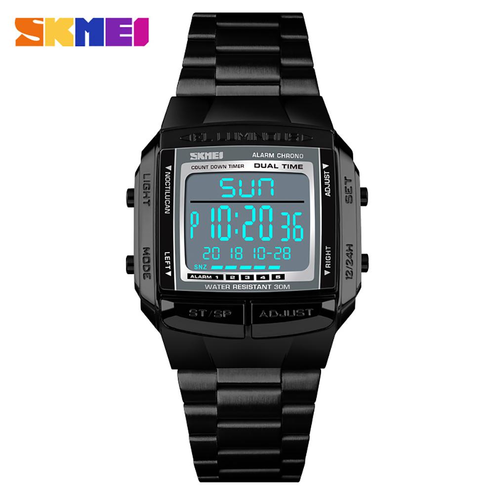 Đồng hồ kỹ thuật số SKMEI 1381 Nam Analog Thời trang Thể thao thông thường Thép không gỉ chống thấm nước