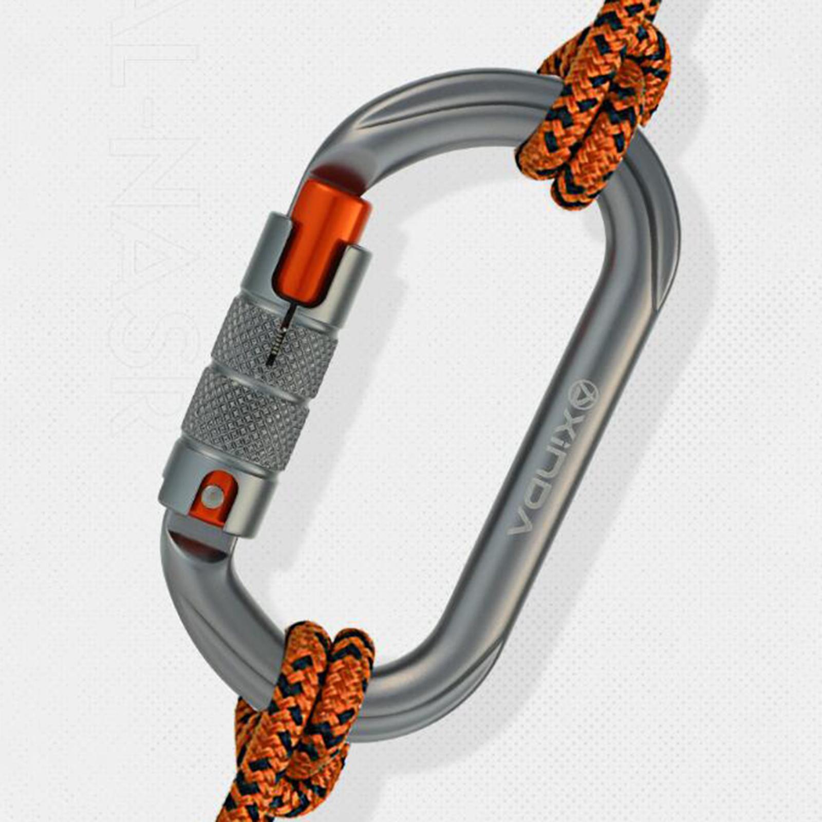 Locking Carabiner Clip Climbing Carabiner Screw Lock Carabiner Heavy Duty Caribeaners  Hook for Outdoor Swing Caving Camping Hiking