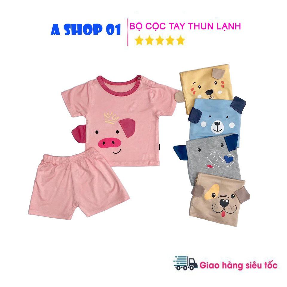 Bộ Cộc Tay Thun Lạnh Siêu Kute Cho Bé Trai Và Bé Gái Từ 6kg Đến 16kg