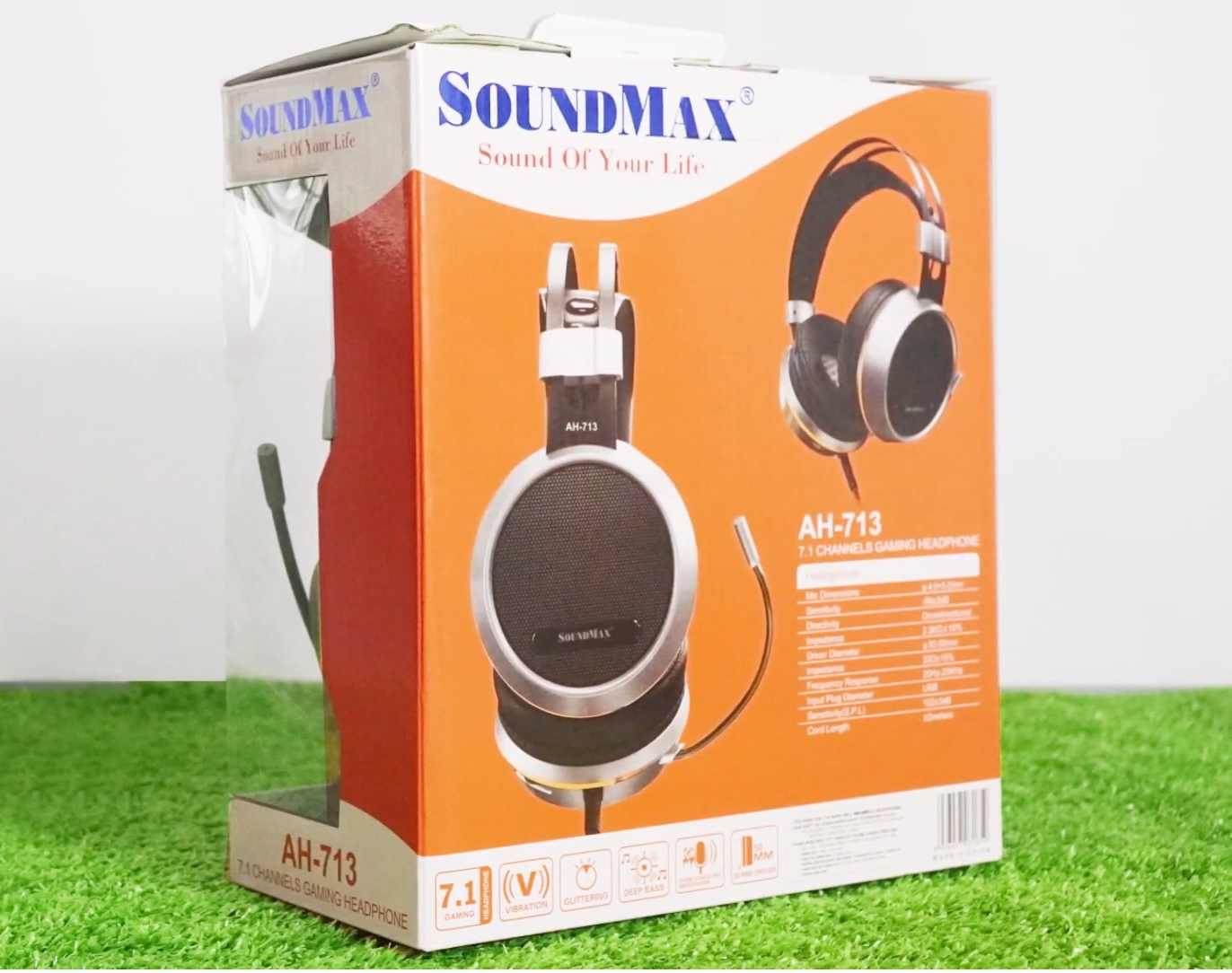 Tai nghe gaming 7.1 chụp tai 1 chân cắm USB SOUNDMAX AH-713 - Hàng chính hãng