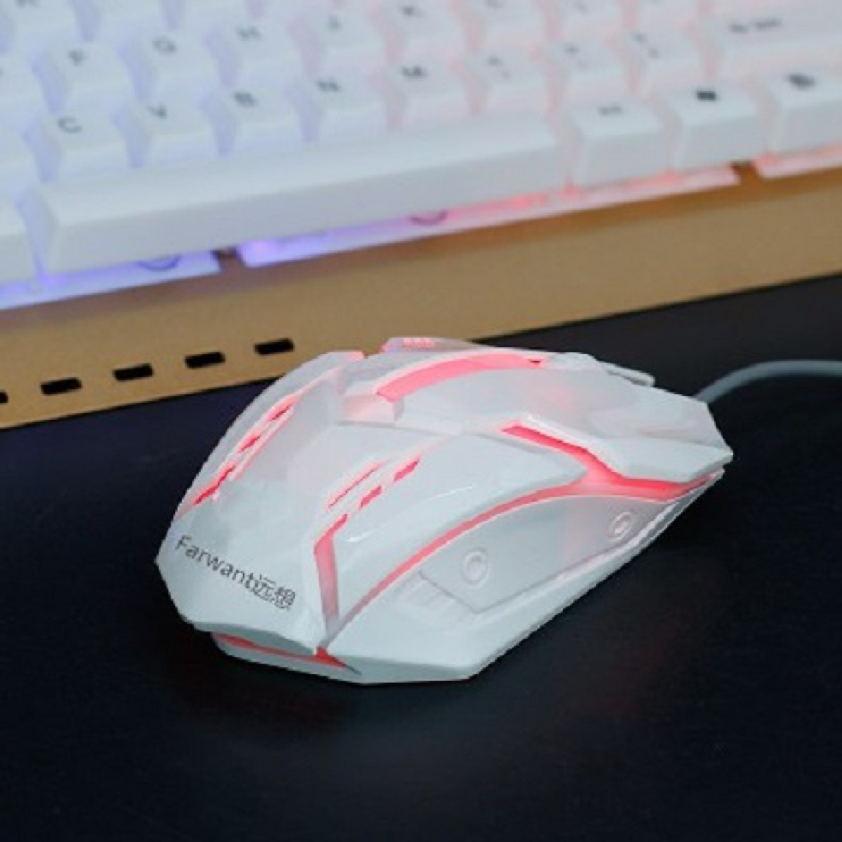 [Hàng Xịn] Chuột chuyên game đẹp có đèn led 7 màu cao cấp - trẻ trung - phù hợp với tất cả các dòng laptop - chuột trắng