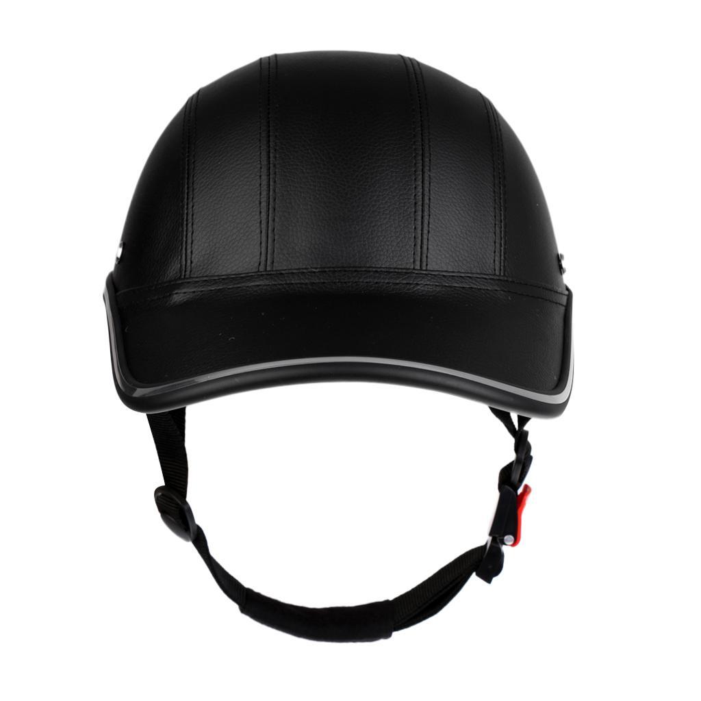 2Pcs Baseball Cap Style Motorcycle Helmet Bike Cycling Helmet Anti-UV Visor Black