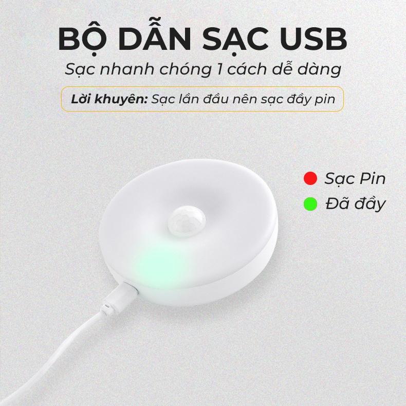 Đèn led cảm ứng chuyển động, tự bật tắt thông minh không dây, dán phòng ngủ, tủ quần áo, cầu thang tiện lợi