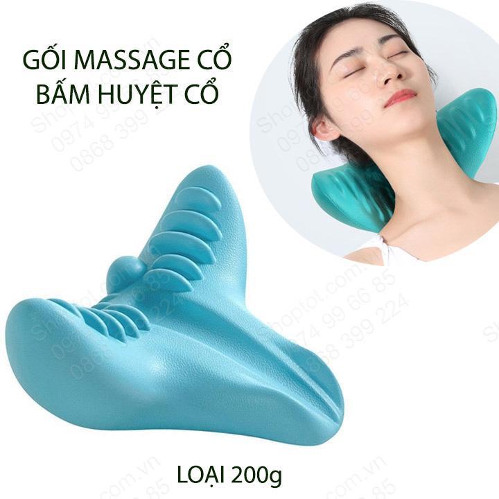 Gối massage kiêm bấm huyệt, nắn chỉnh cổ vai gáy, làm bằng nhựa mềm êm