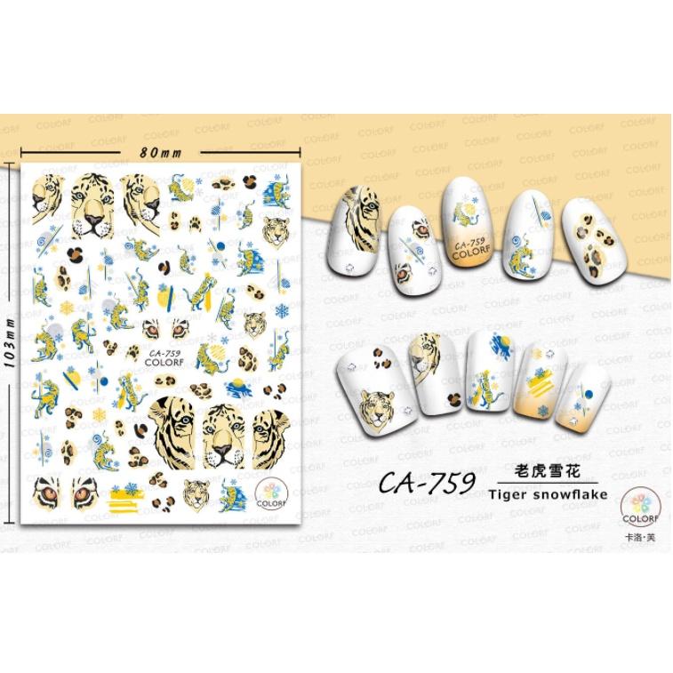 sticker trang trí nail tết