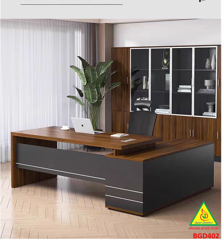 Bàn giám đốc gỗ MDF đơn giản , phong cách hiện đại BGD402 - NỘI THẤT LẮP RÁP VIENDONGADV
