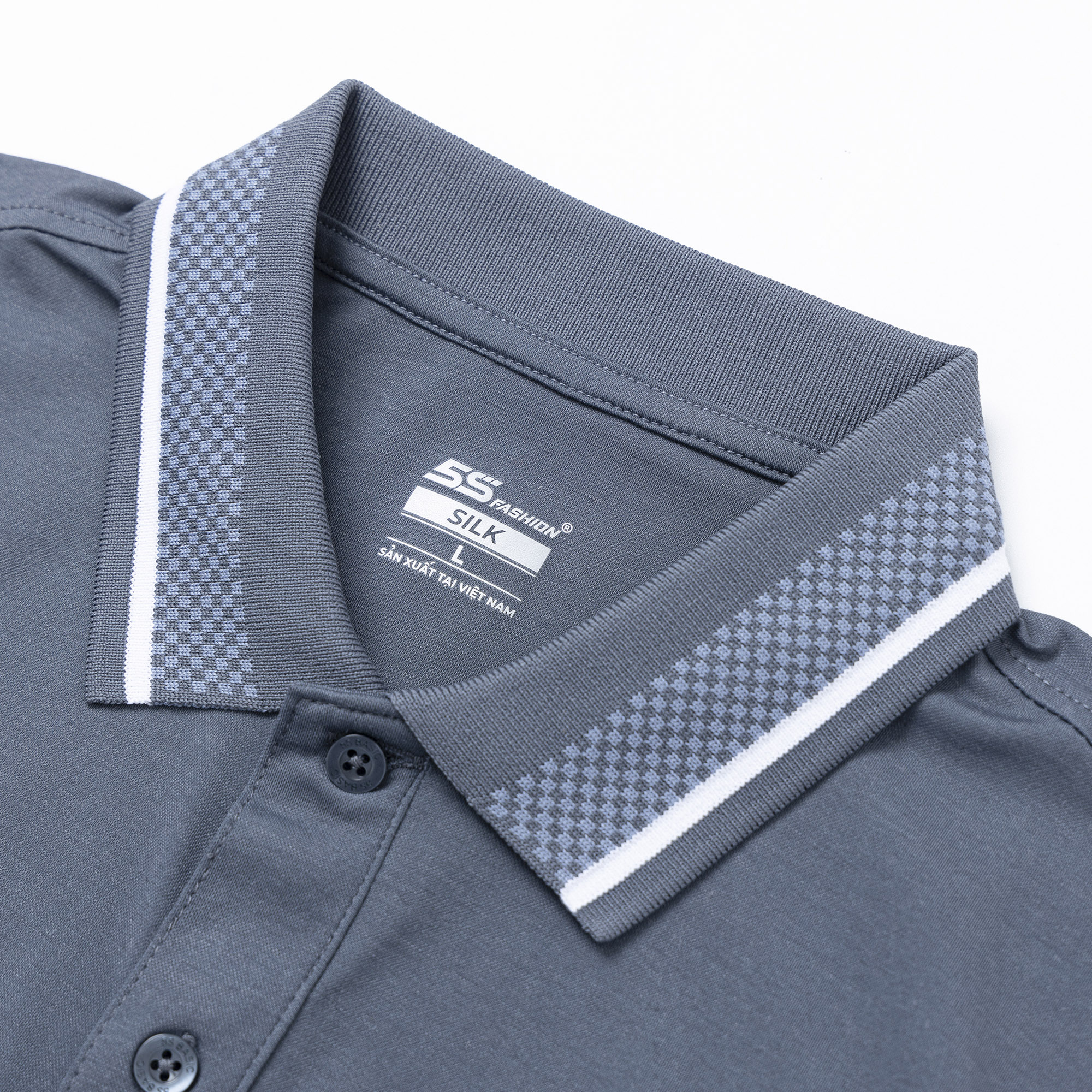 Áo Polo Nam 5S FASHION, Chất Lụa, Thiết Kế Dệt Bo Hiệu Ứng, Thêu Sang Trọng, Lịch Lãm
