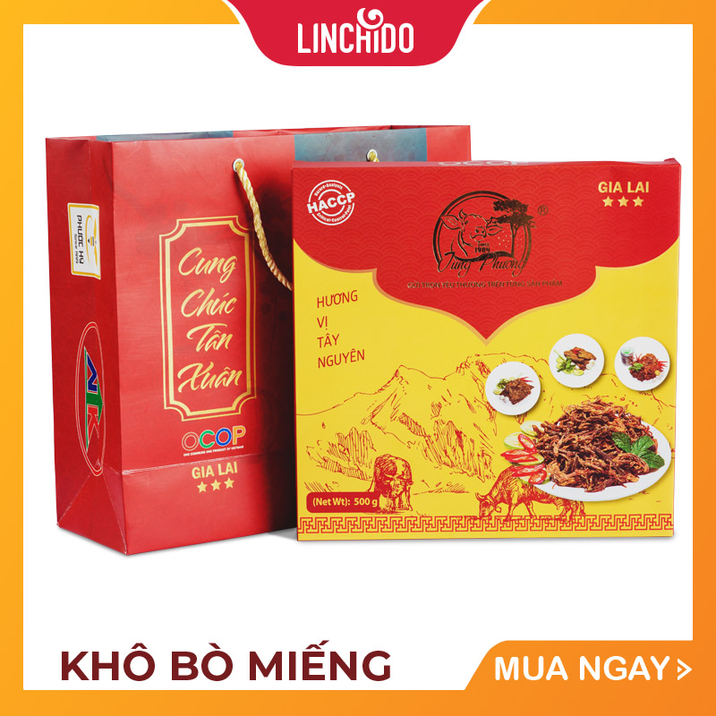 Bò khô miếng _ Tùng Phương Du Ký _ Loại 500 Gram ( HỘP )