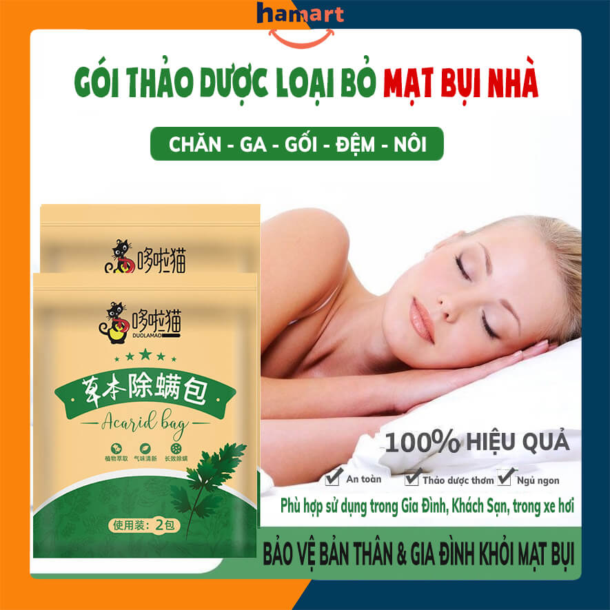 Gói 2 Túi Thơm Thảo Dược Lót Gối Đệm Duolamao Diệt Mạt Bụi Chống Ngứa Giúp Bạn Ngủ Ngon