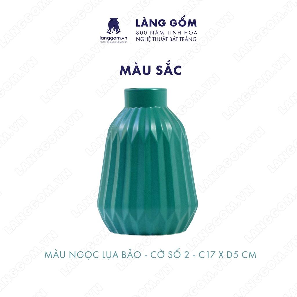 Bình hoa, lọ hoa Gốm sứ Bát Tràng cao cấp Men mát đèn lồng dùng làm quà tặng, trang trí - Làng Gốm Bát Tràng