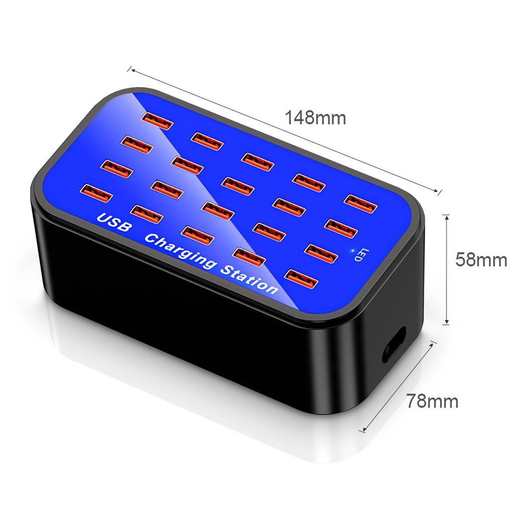100W Universal 20 Ports Tablet Sạc điện thoại di động Trạm sạc thông minh tại nhà Phòng khách Phòng ngủ Bộ chuyển đổi USB