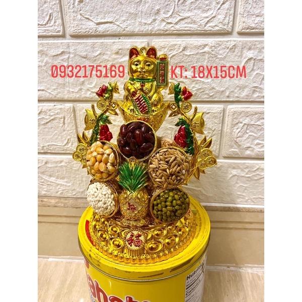 Tháp tỏi ngũ đậu mèo chiêu tài nhánh đào