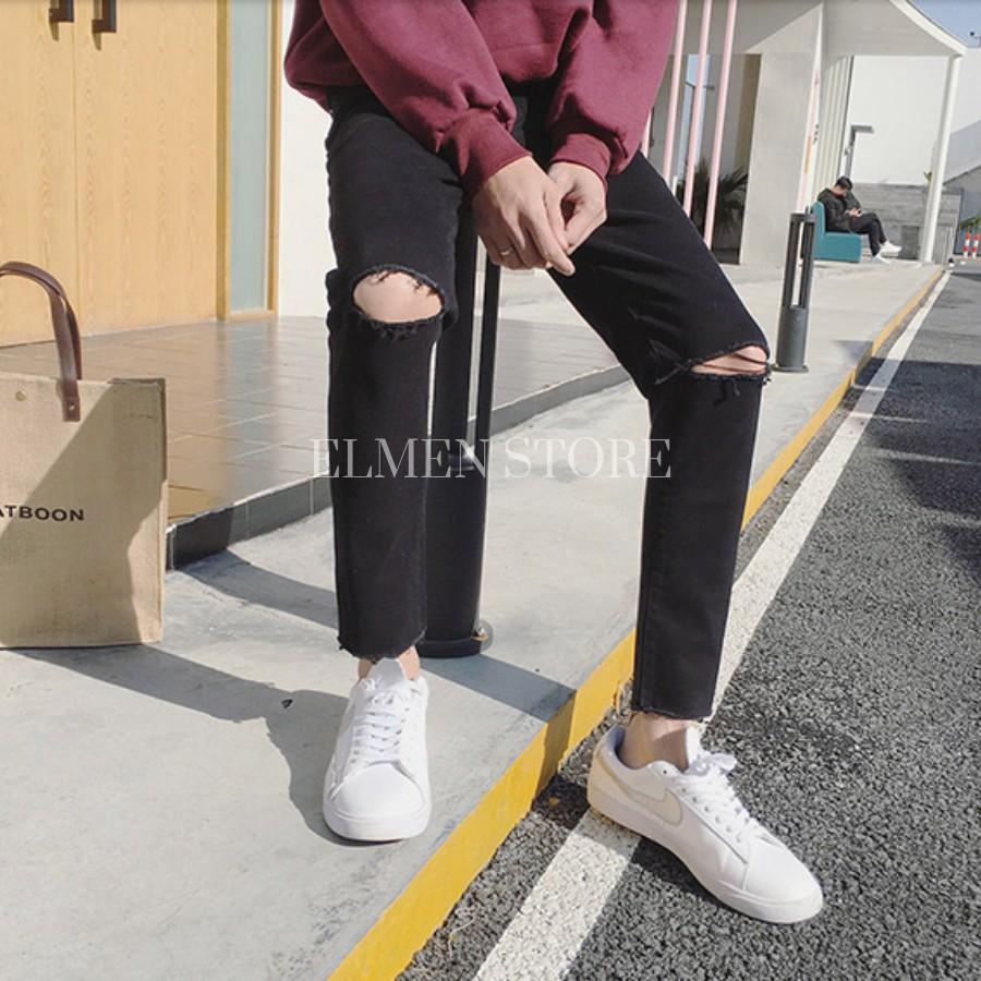 Quần jeans nam rách gấu và gối - Mã DG
