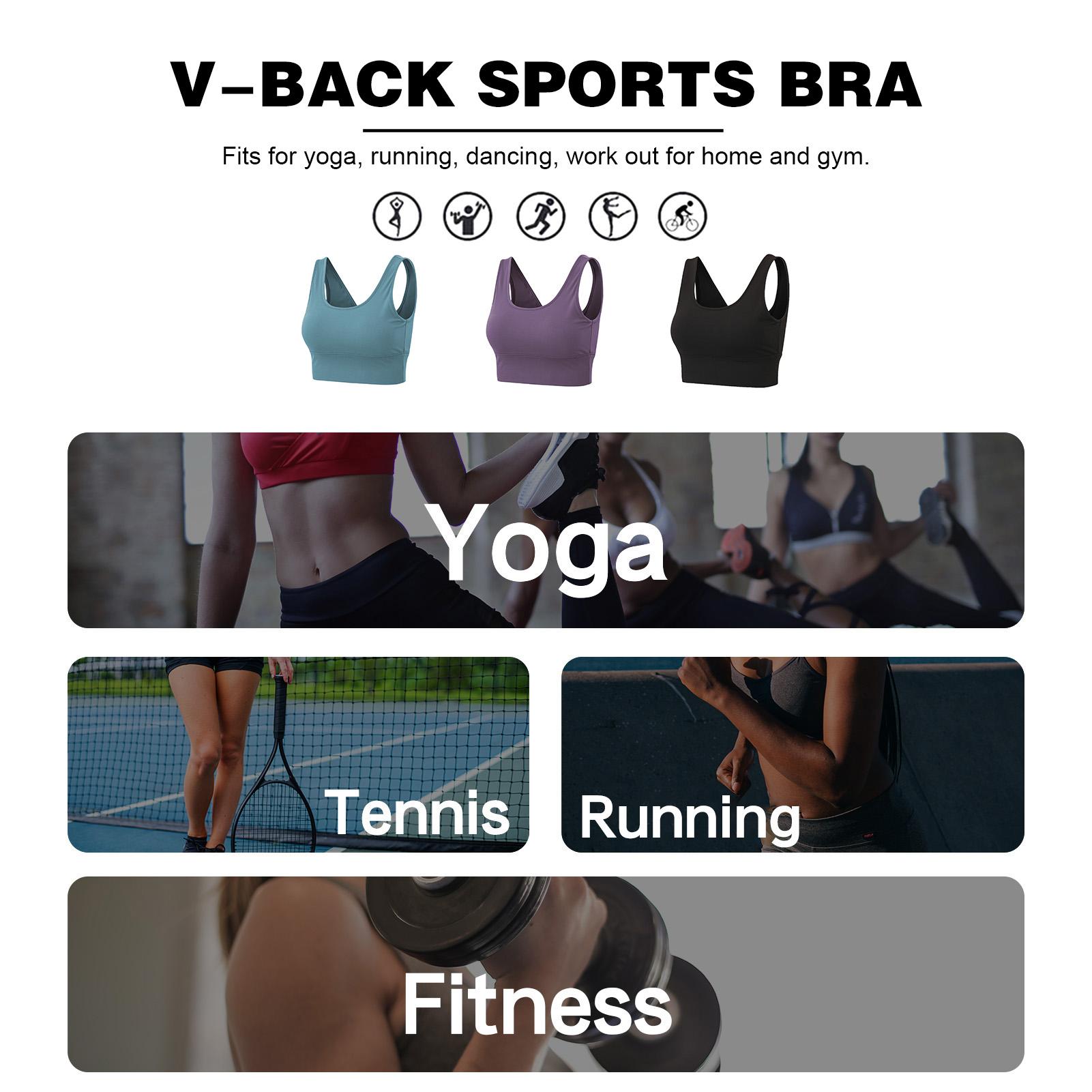 Áo lót tập gym,yoga,áo bra cho nữ lưng chữ V gợi cảm, có đệm mút, Chất liệu nylon và spandex mềm mại, thoáng khí, co giãn và nhẹ