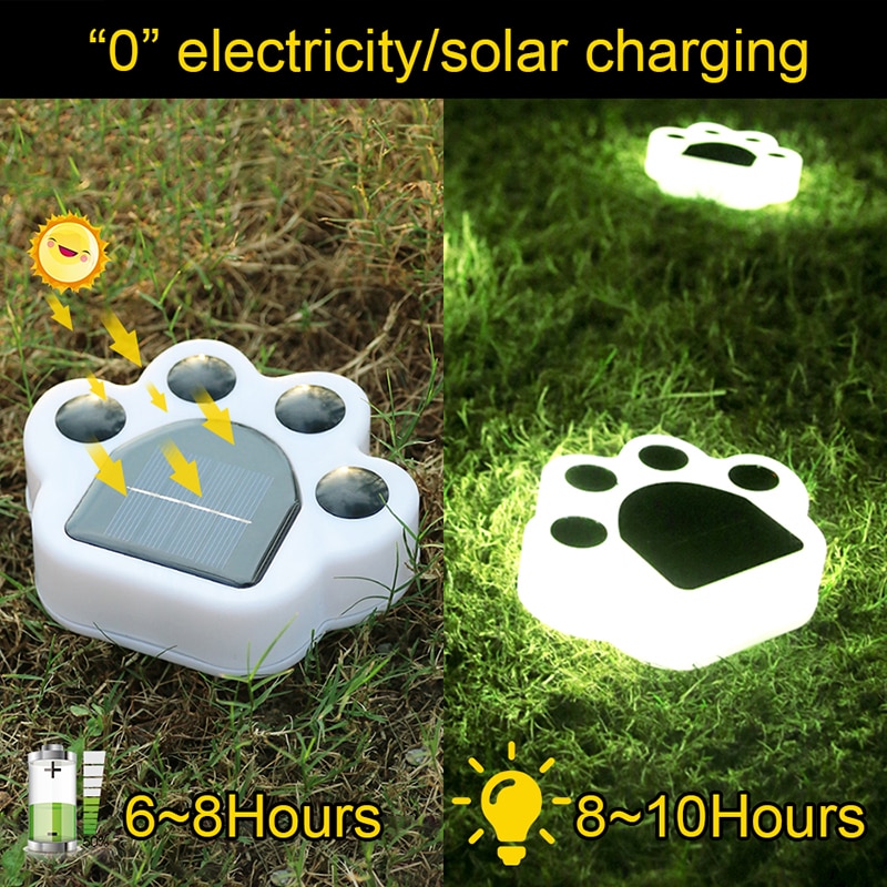 Đèn led chân Gấu năng lượng mặt trời trang trí cầu thang sân vườn Solar Led Light Outdoor Landscape Garden Lights