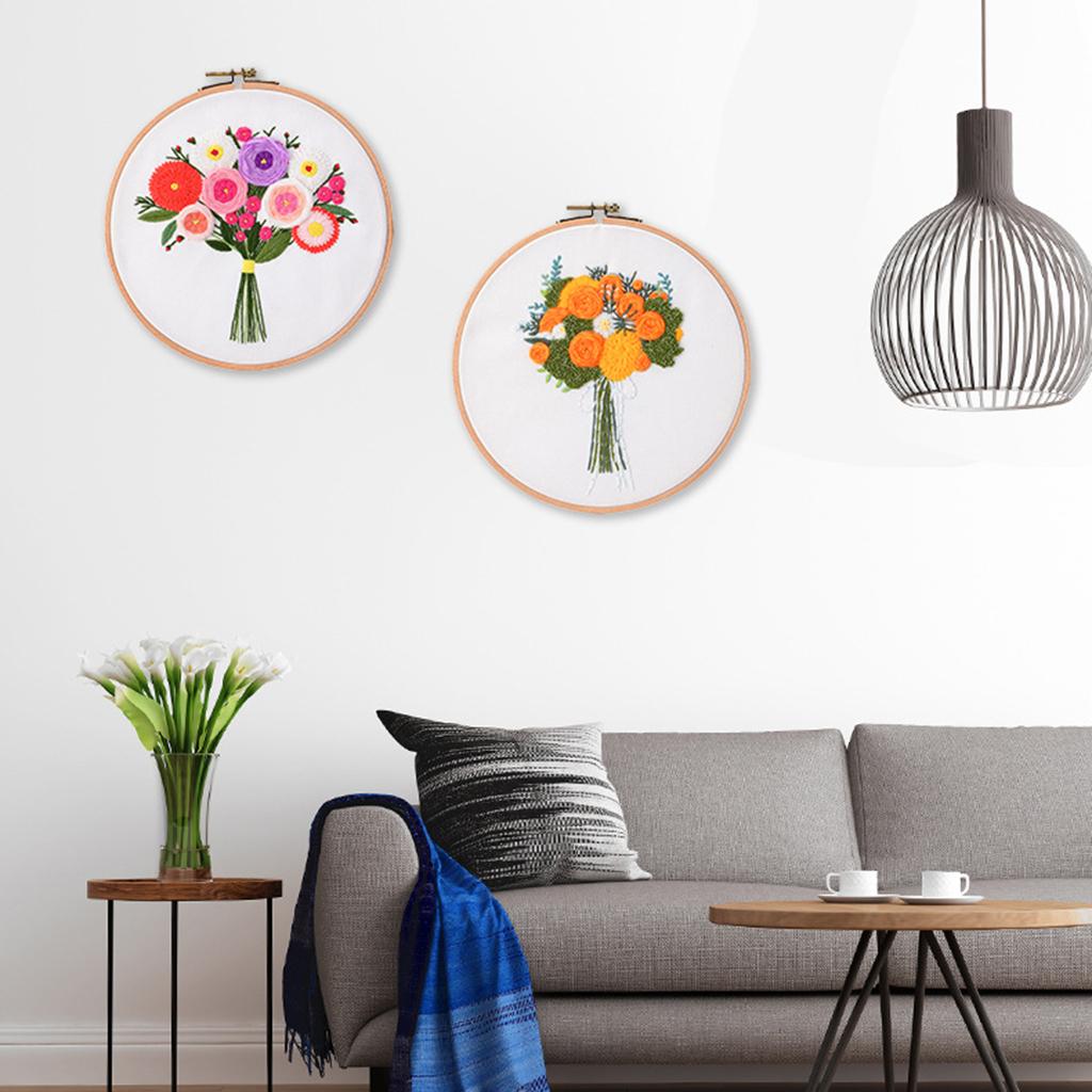 Printed Cross Stitch Kit Embroidery Kits Flower Pattern Crafts Multicolor 1